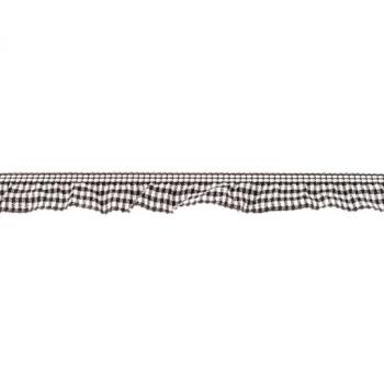 Elastisches Karorüschenband Schwarz 2 cm Breite
